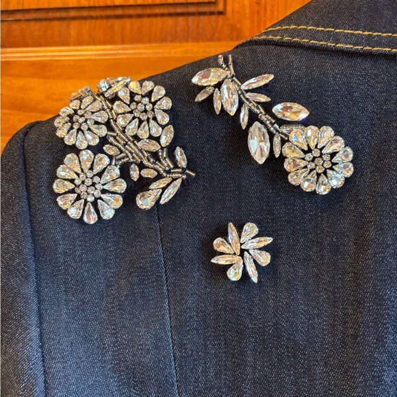 Cinq A Sept NWT $595 Khloe Crystal Chrysanthemum Blazer 2 Indigo - Picture 8 of 9